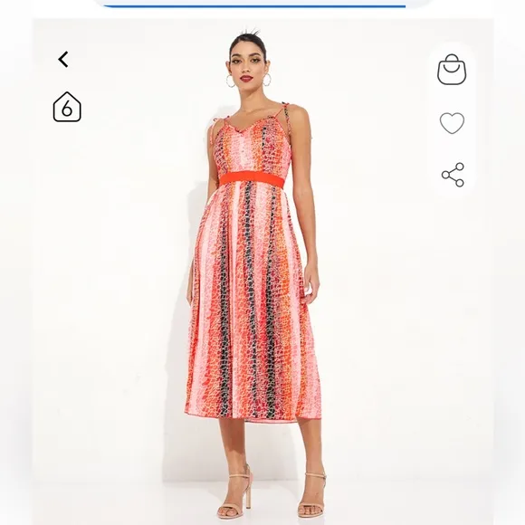 Little Mistress Printed Midaxi Lisa Red Elephant Dress