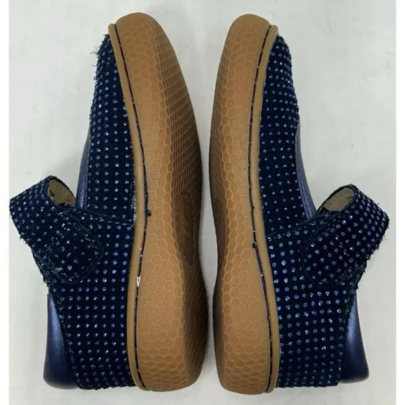 Livie And Luca Size 4 Navy Blue Sparkle Gemma Pebble Glitter Shoes maryjanes*EUC