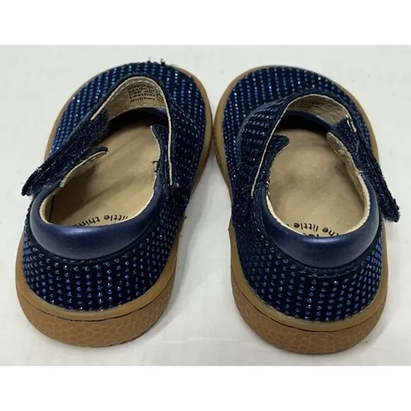 Livie And Luca Size 4 Navy Blue Sparkle Gemma Pebble Glitter Shoes maryjanes*EUC