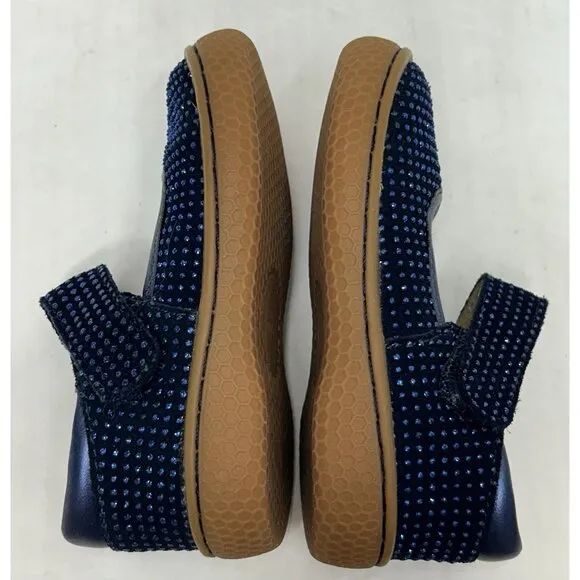 Livie And Luca Size 4 Navy Blue Sparkle Gemma Pebble Glitter Shoes maryjanes*EUC