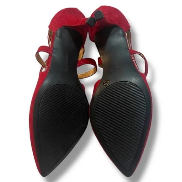 Liz Claiborne Ruby Red Crisscross Kitten Stiletto 3” Heels Women’s Size 9.5M