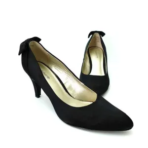 Liz Claiborne Vintage Black Bow Pointed Toe Low Heel Closed Toe Pumps Size 9