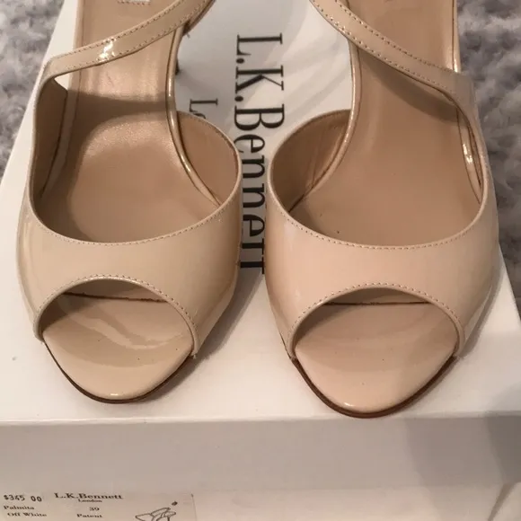 LK Bennett “Off White” Patent Palma Heels Size 39 NWT