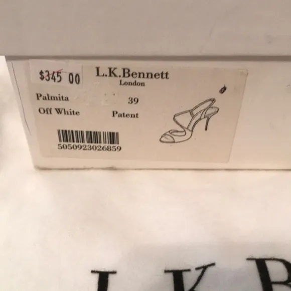 LK Bennett “Off White” Patent Palma Heels Size 39 NWT