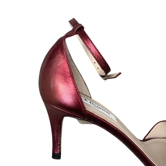 L.K. Bennett Omya Metallic Bordeaux Sandals Size IT 37/US 7