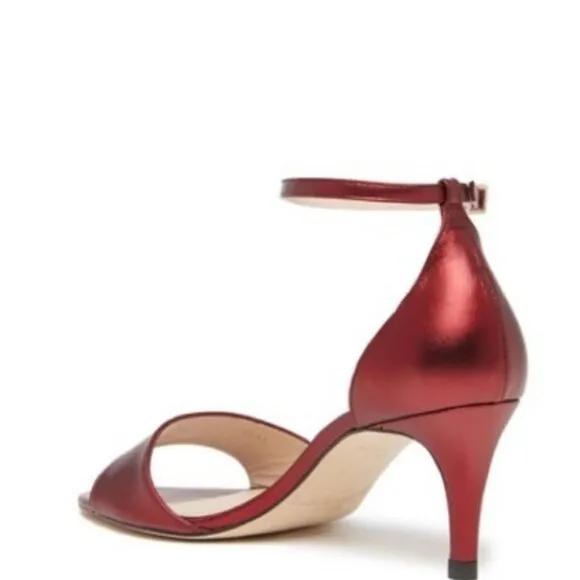L.K. Bennett Omya Metallic Bordeaux Sandals Size IT 37/US 7