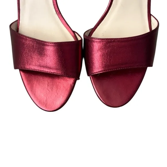 L.K. Bennett Omya Metallic Bordeaux Sandals Size IT 37/US 7