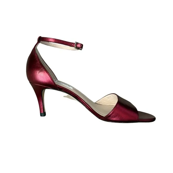 L.K. Bennett Omya Metallic Bordeaux Sandals Size IT 37/US 7