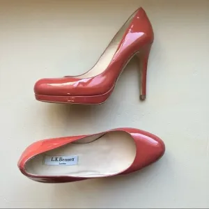 LK Bennett Rust Colored Patent Leather Classic Heels Pumps Women’s EU 38 US 7