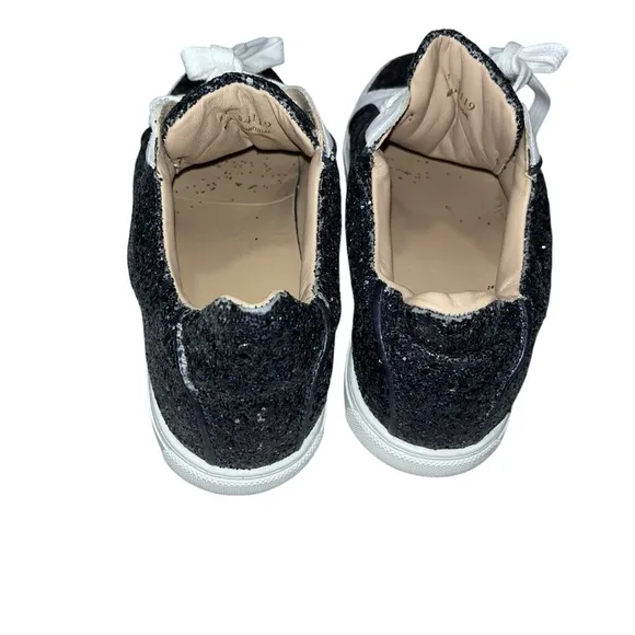 L.k. Bennett white black Glitter Sneakers shoes women 11 41 made in Portugal