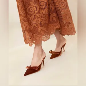 Loeffler Randall Amyra Bow Pointed Toe Mule In Siena