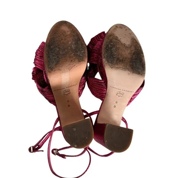 Loeffler Randall Natalia Bow Platform Sandals Heels Fuscia Pink Size 6‎