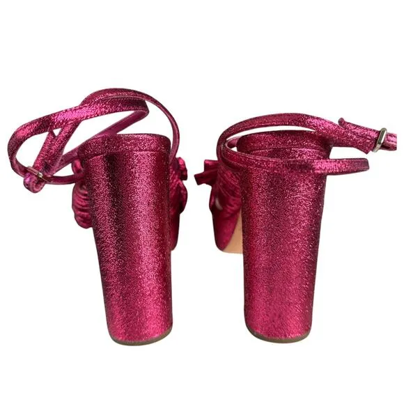 Loeffler Randall Natalia Bow Platform Sandals Heels Fuscia Pink Size 6‎