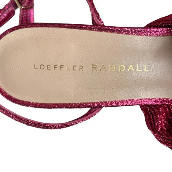 Loeffler Randall Natalia Bow Platform Sandals Heels Fuscia Pink Size 6‎
