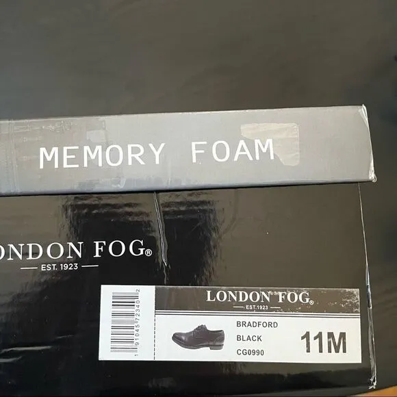 London Fog Mens Bradford Black Shoes Size 11