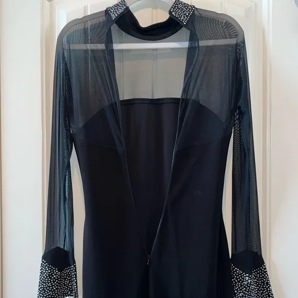 Long sleeve floor length formal dress Whimsigoth sexy witchy glam Hollywood M