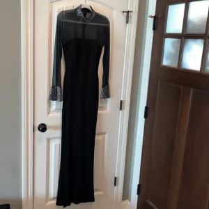 Long sleeve floor length formal dress Whimsigoth sexy witchy glam Hollywood M
