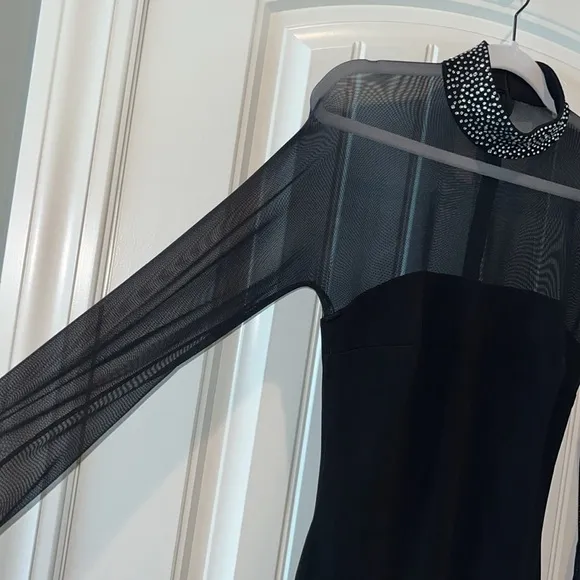 Long sleeve floor length formal dress Whimsigoth sexy witchy glam Hollywood M