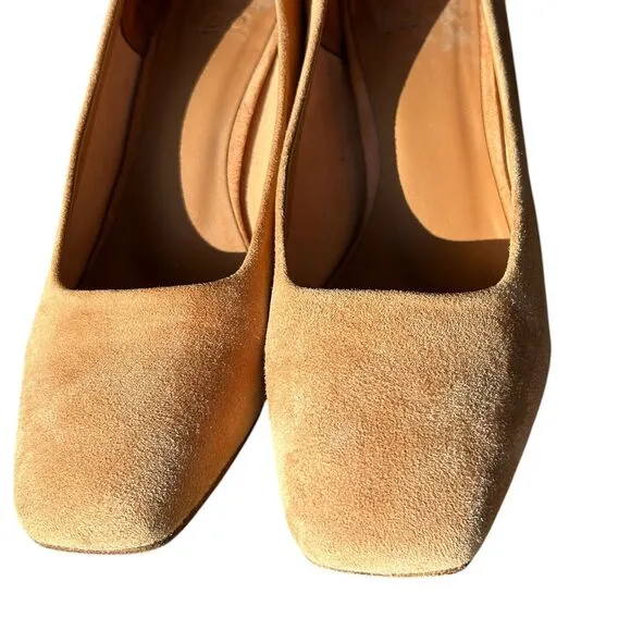 LOQ Villa Pumps Heels 37 EU 6.5 US Tan Brown Suede Designer Luxury Workwear