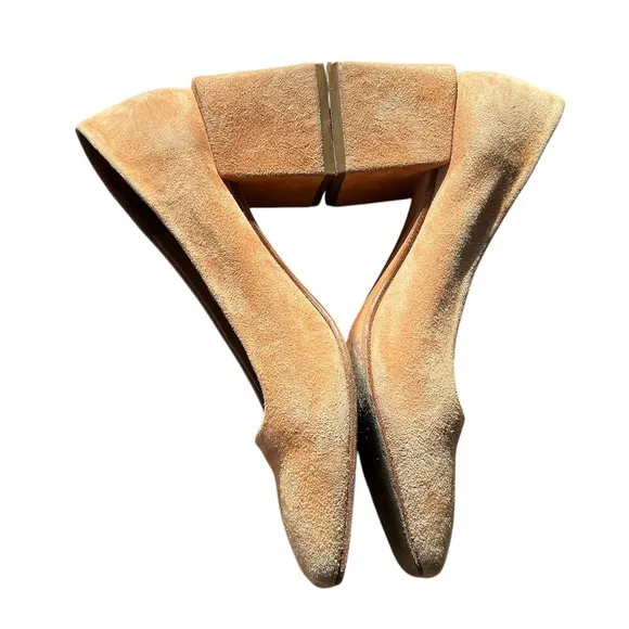 LOQ Villa Pumps Heels 37 EU 6.5 US Tan Brown Suede Designer Luxury Workwear