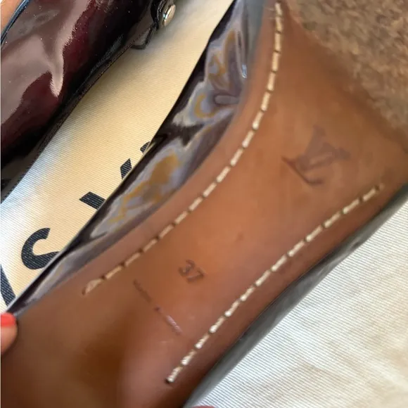 Louis Vuitton Vintage Women's Burgundy Patent Leather Heels