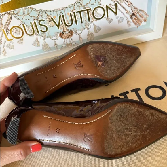Louis Vuitton Vintage Women's Burgundy Patent Leather Heels