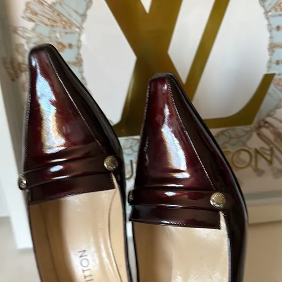 Louis Vuitton Vintage Women's Burgundy Patent Leather Heels