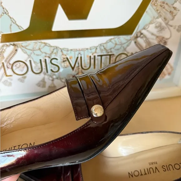 Louis Vuitton Vintage Women's Burgundy Patent Leather Heels