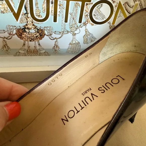 Louis Vuitton Vintage Women's Burgundy Patent Leather Heels