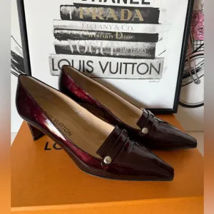 Louis Vuitton Vintage Women's Burgundy Patent Leather Heels