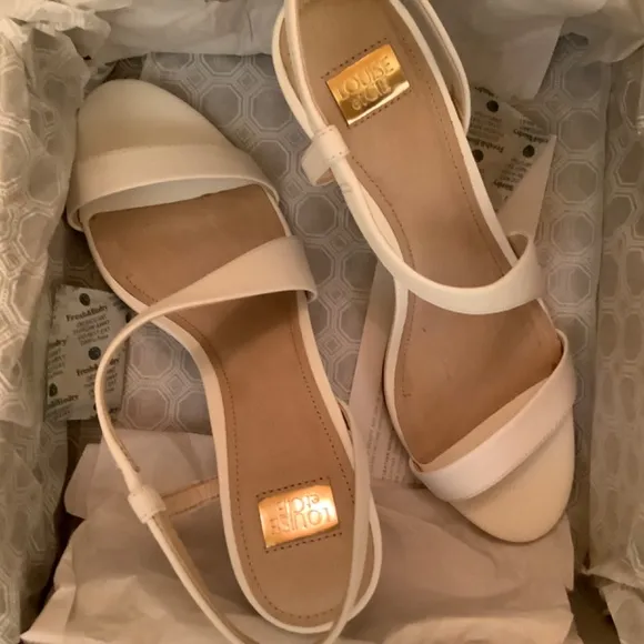Louise et Cie Leather Strap Sandals Kass Optic White SZ 9