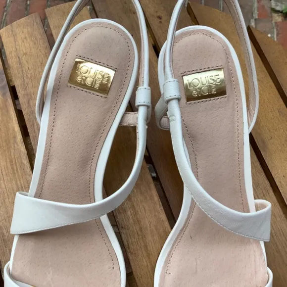 Louise et Cie Leather Strap Sandals Kass Optic White SZ 9