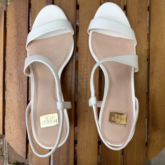 Louise et Cie Leather Strap Sandals Kass Optic White SZ 9