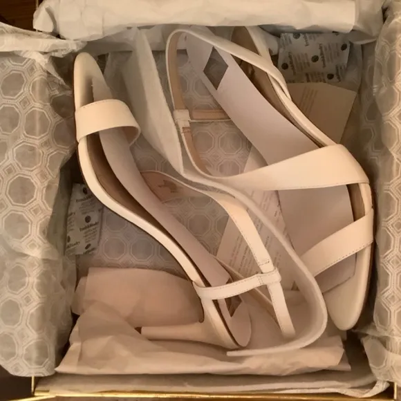 Louise et Cie Leather Strap Sandals Kass Optic White SZ 9