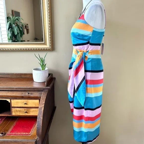 Lovers and Friends Orchid Dress in April Stripe Wrap Tulip Hem Size Small NWT