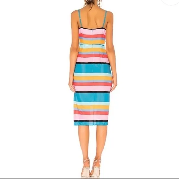 Lovers and Friends Orchid Dress in April Stripe Wrap Tulip Hem Size Small NWT