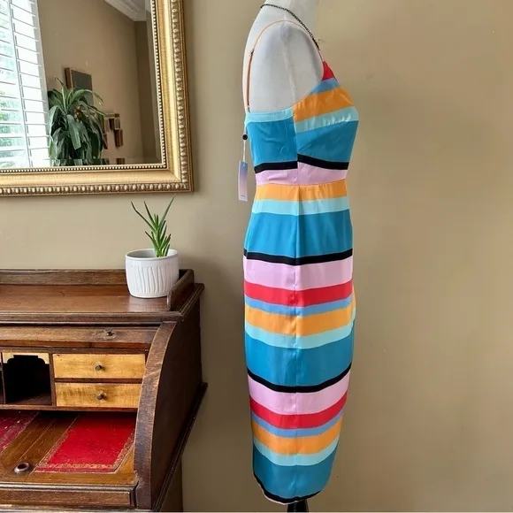 Lovers and Friends Orchid Dress in April Stripe Wrap Tulip Hem Size Small NWT