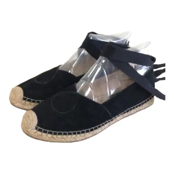 M. Gemi Black Lace Up Espadrille Flats EU 42 US 11.5-12 US