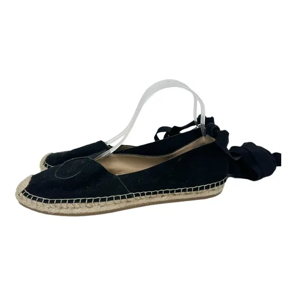 M. Gemi Black Lace Up Espadrille Flats EU 42 US 11.5-12 US