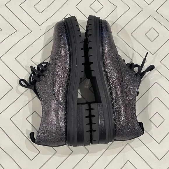 M. Gemi Gunmetal Lace Up Stacked Loafer s