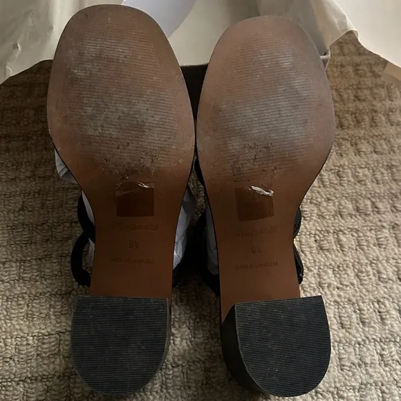 Madewell BOMBÉ HEELED MULES IN LEATHER