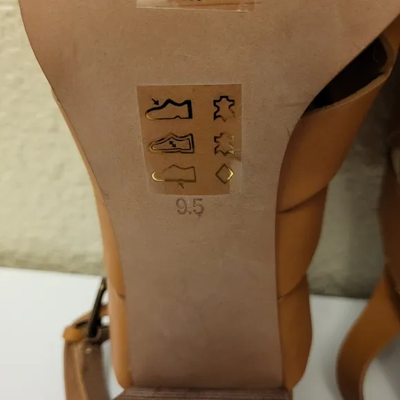 Madewell Desert Camel Cindy Leather Heeled Slingback Sandals Size 9½