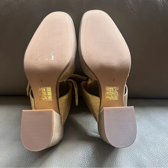 Madewell Gold Women's Mules with Bow Detail