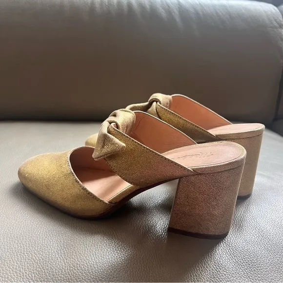 Madewell Gold Women's Mules with Bow Detail