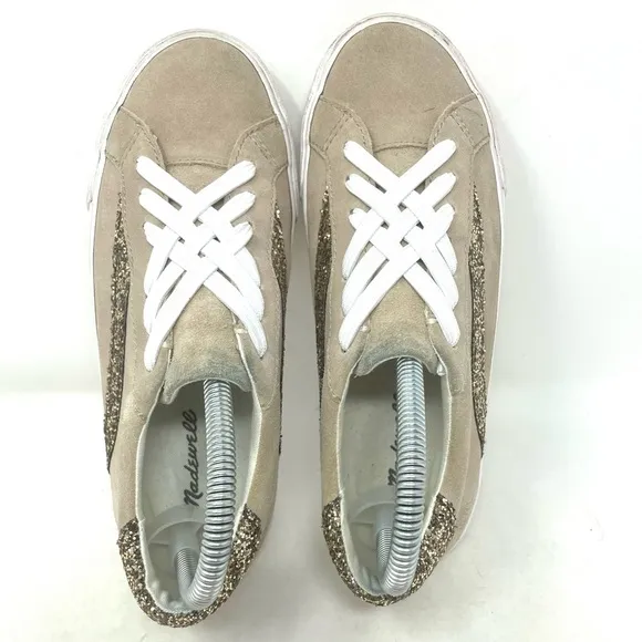 Madewell Sidewalk Low Top Sneaker Dark Rope Glitter Womens 6.5