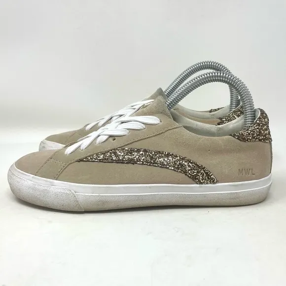 Madewell Sidewalk Low Top Sneaker Dark Rope Glitter Womens 6.5