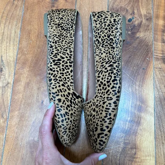 Madewell The Cory Flat in Leopard Calf Hair Desert Dune 9.5