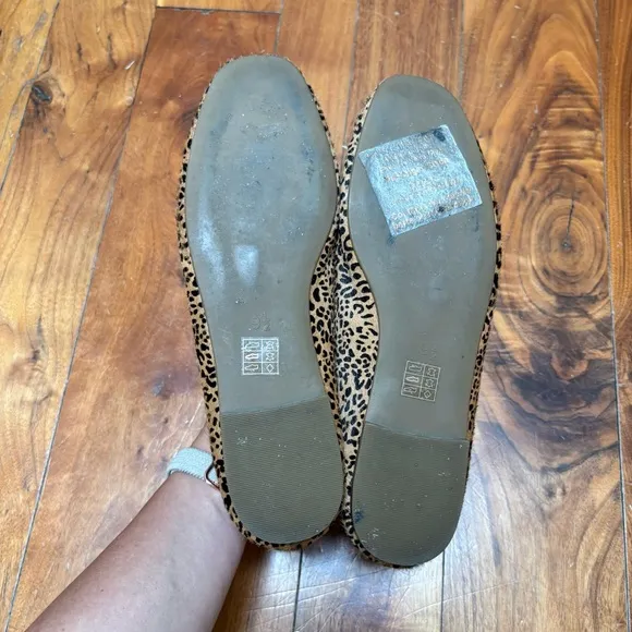 Madewell The Cory Flat in Leopard Calf Hair Desert Dune 9.5