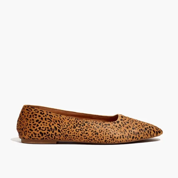 Madewell The Cory Flat in Leopard Calf Hair Desert Dune 9.5