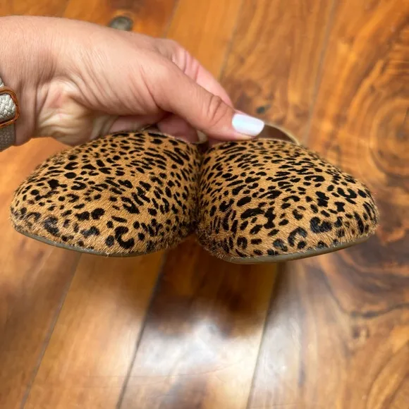 Madewell The Cory Flat in Leopard Calf Hair Desert Dune 9.5